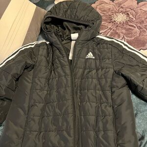 Boys size M (10-12) Adidas Black Hooded Jacket